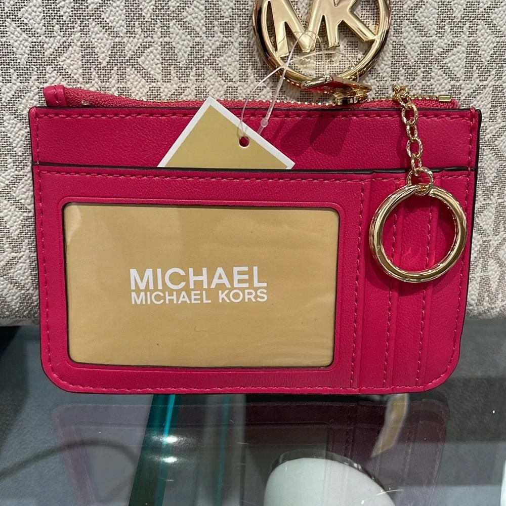 MICHAEL KORS
Jet Set Travel Small Top Zip Coin Pouch With ID 
Electric Pink 
NWT - Picture 15 of 16